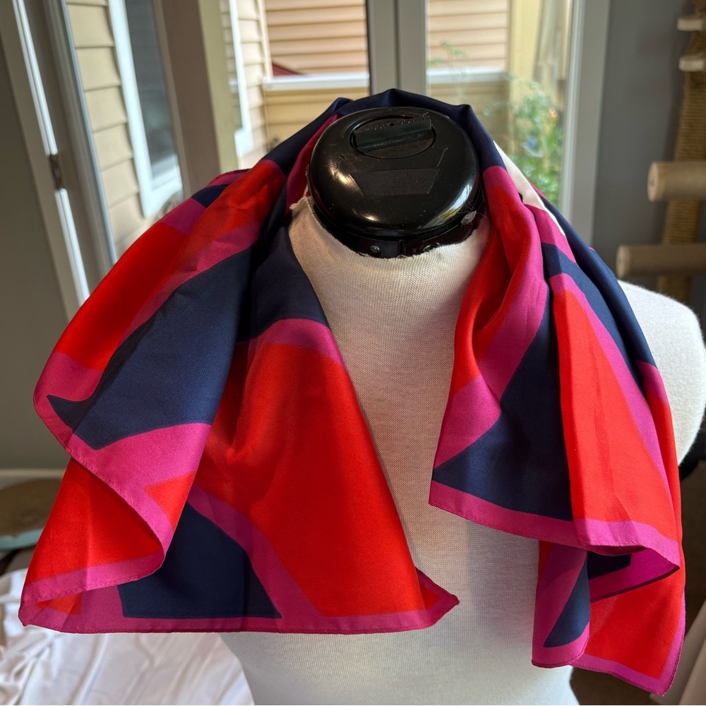 Vintage TREVIRA Texture Scarf Art Deco Excellent Condition Zip Italy 90'